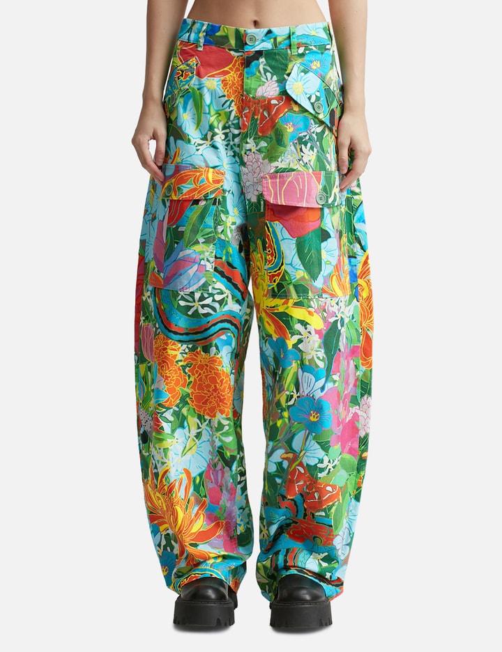 Sky High Farm Workwear Camo Print Cargo Pants In Green