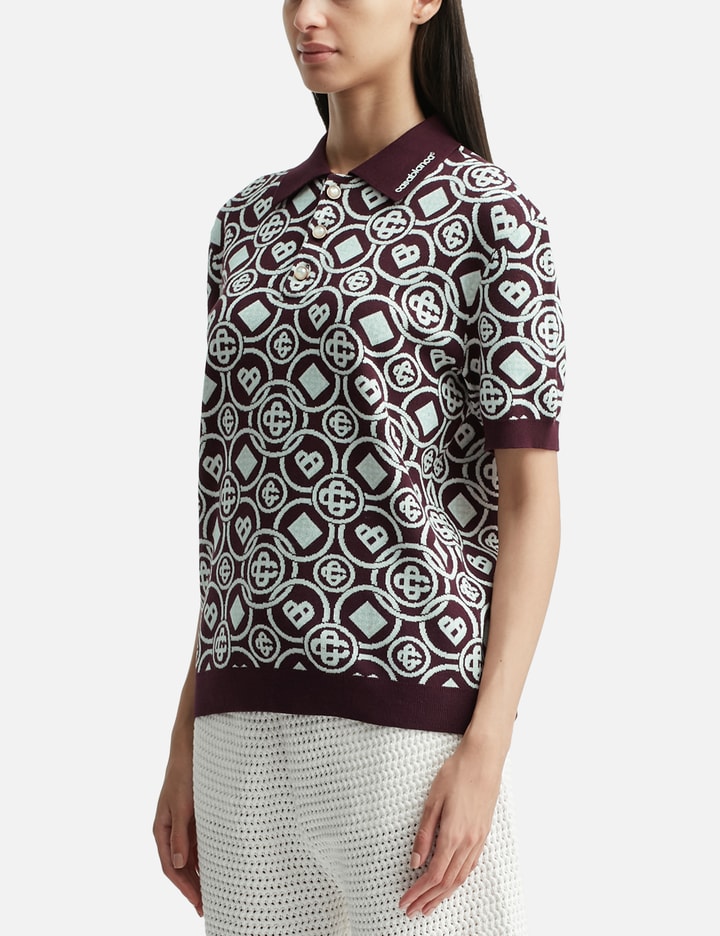 Monogram Cotton Knit Polo Shirt Placeholder Image