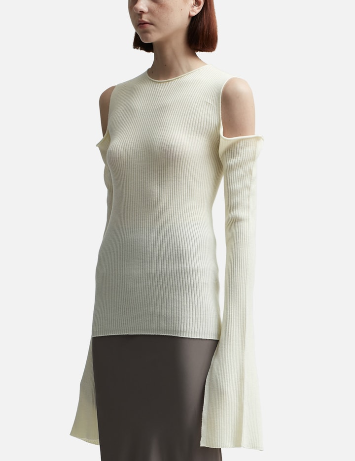 Shop Rick Owens Cape Sleeve Knit In White