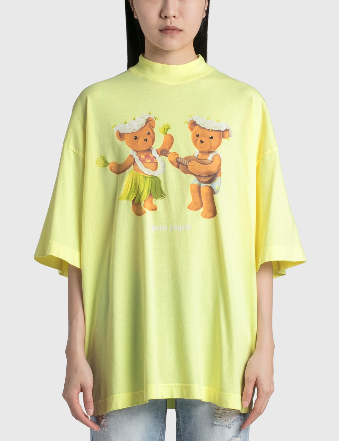 Dancing Bears Jersey Sweatshirt in Yellow - Palm Angels