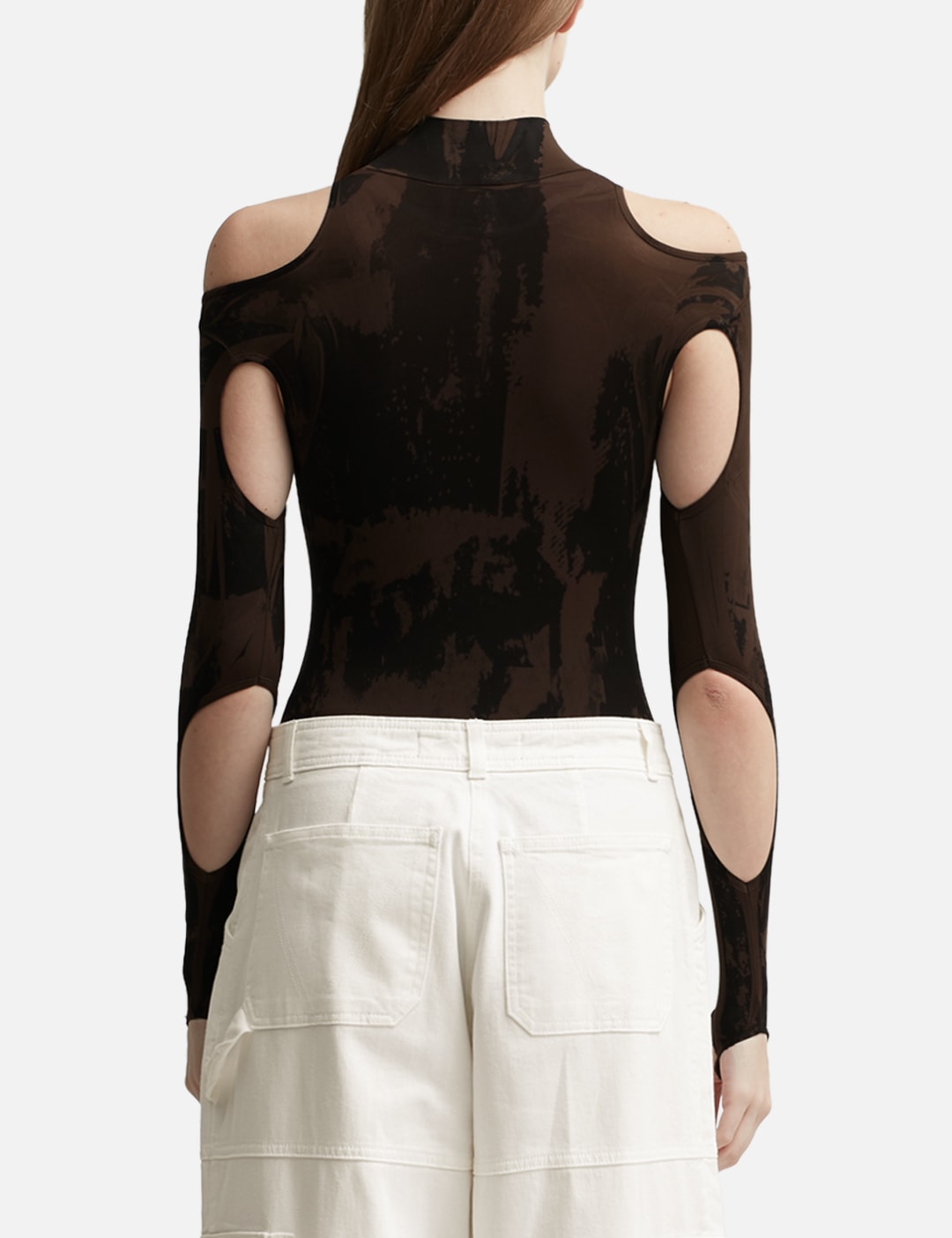 CUT-OUT PRINTED SCULPTING BODYSUIT view 18