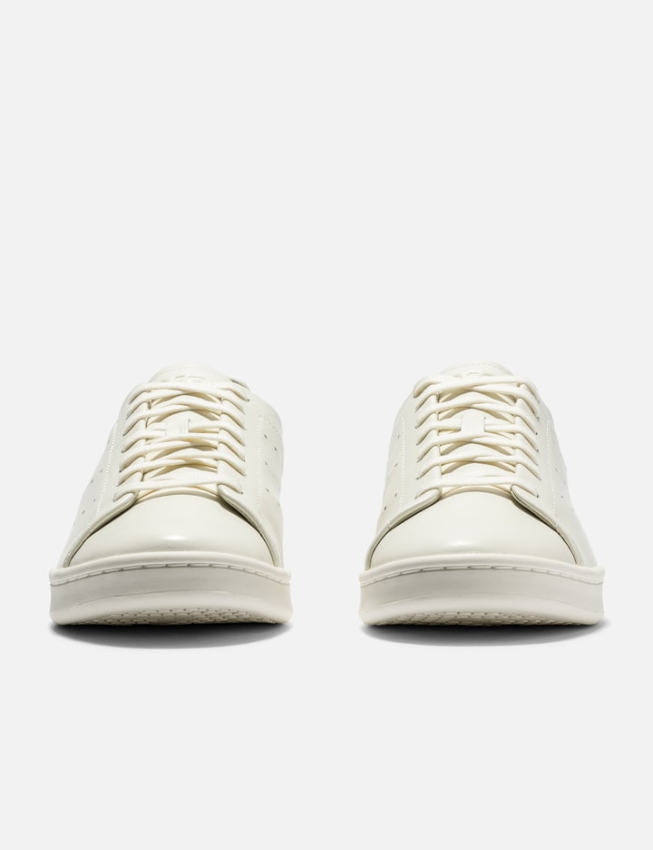Y-3 White Leather Sneakers With Rounded Toe And Lace-up Closure