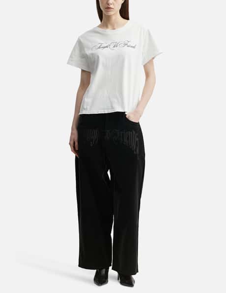 "Sera" Cursive Fitted T-Shirt In White view 14
