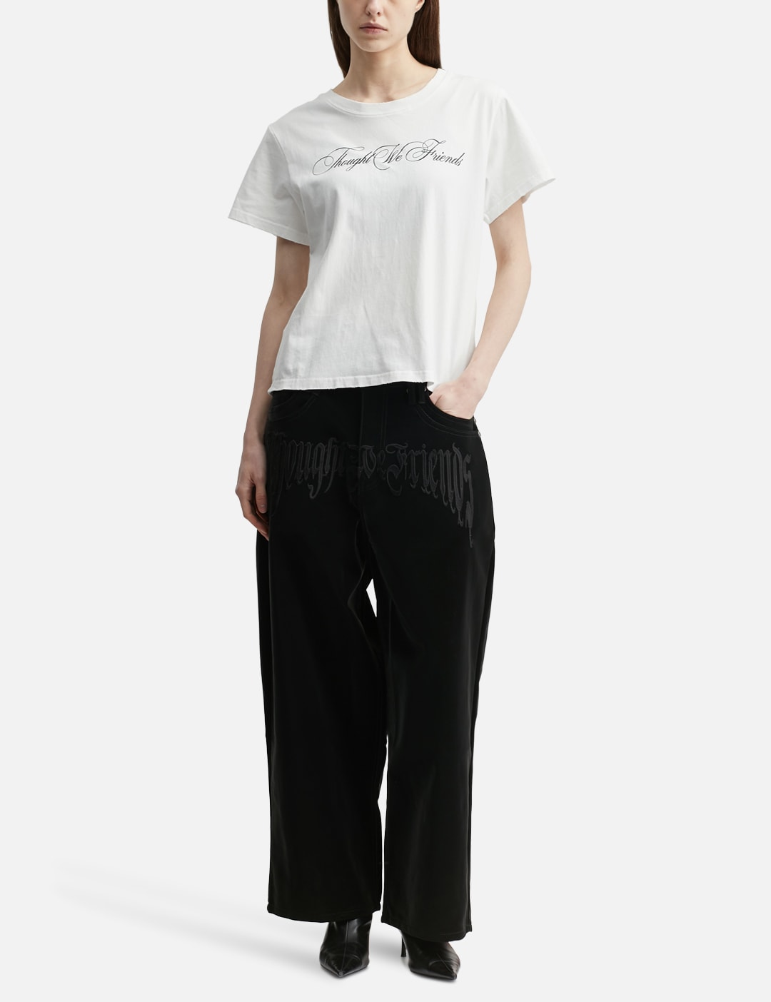 "Sera" Cursive Fitted T-Shirt In White view 15