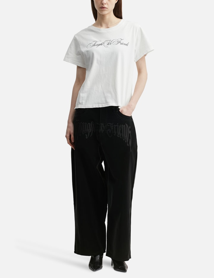 "Sera" Cursive Fitted T-Shirt In White view 5