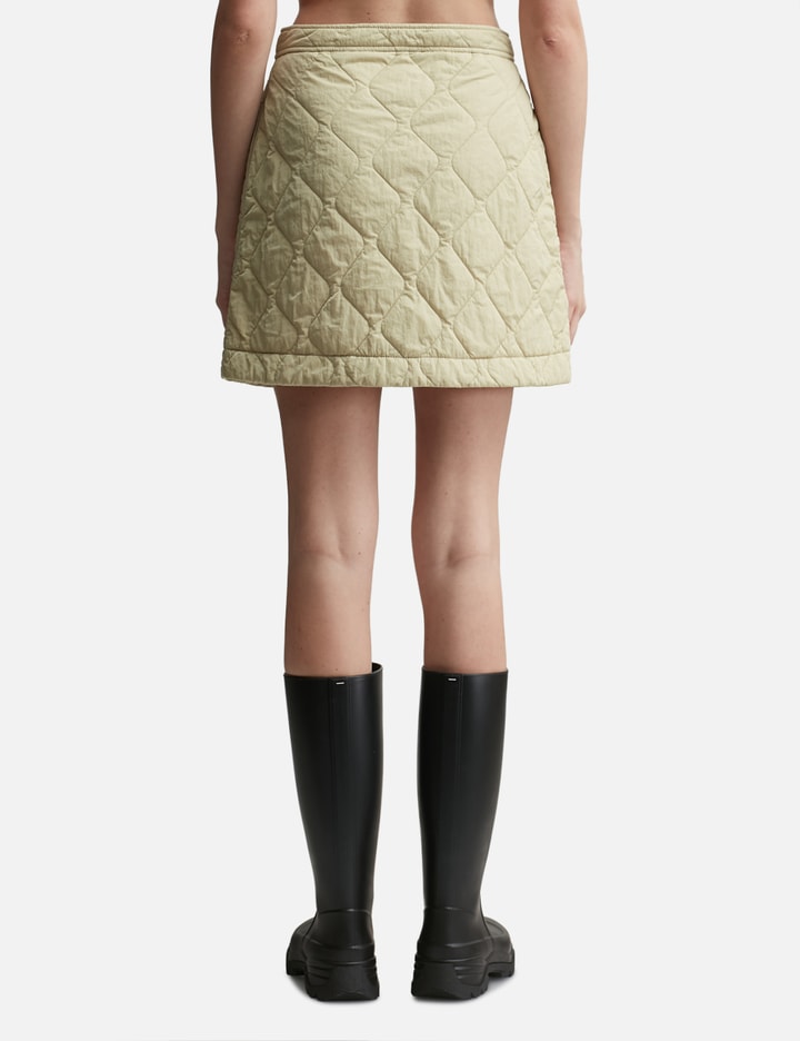 Shop Burberry Quilted Nylon Mini Skirt In Beige