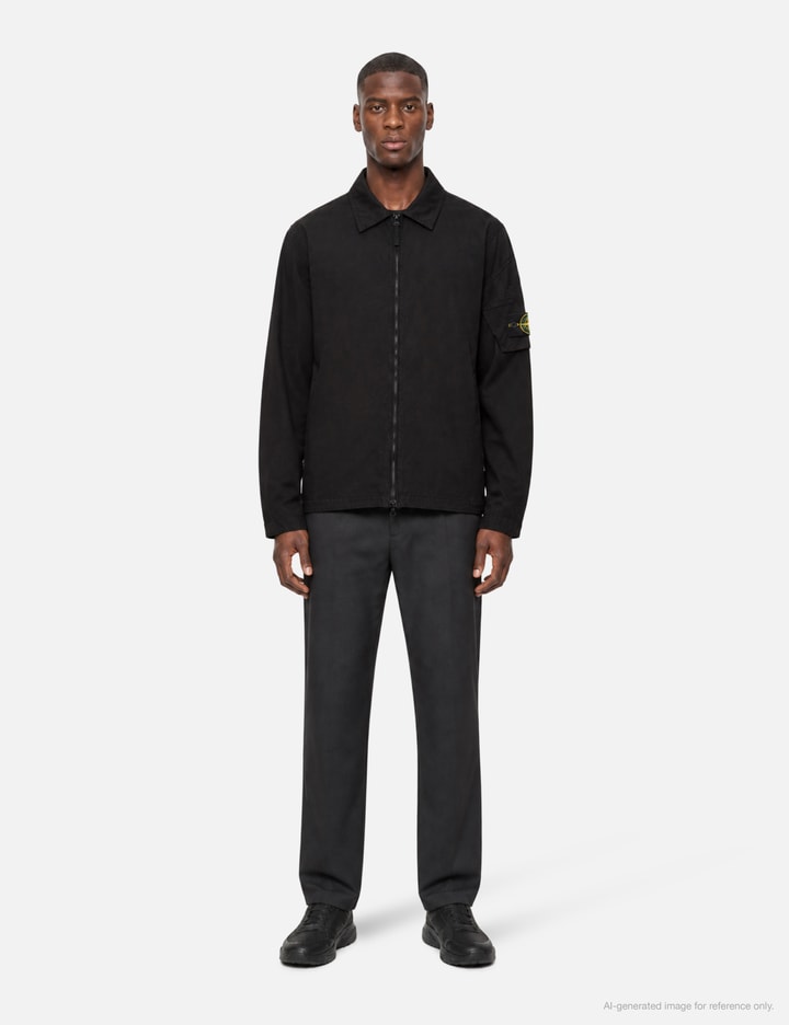 Stone Island Canvas Weave Arm Pocket Zip-Up Shirt