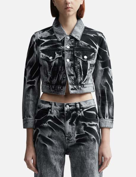 T By Alexander Wang Blade Logo-embroidered Shrunken Trucker Jacket