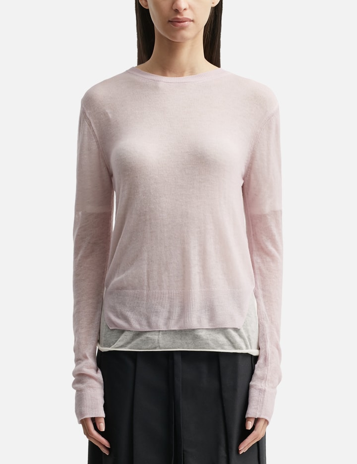 Anggae Layered Two Tone Sweatshirt In Pink