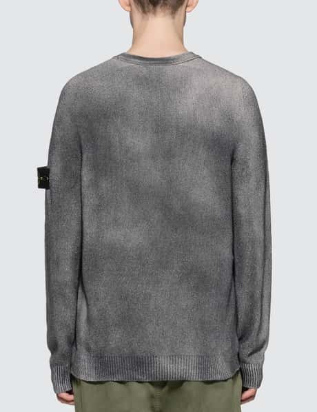 Stone Island Hand Sprayed Treated Rib Knit Sweater HBX