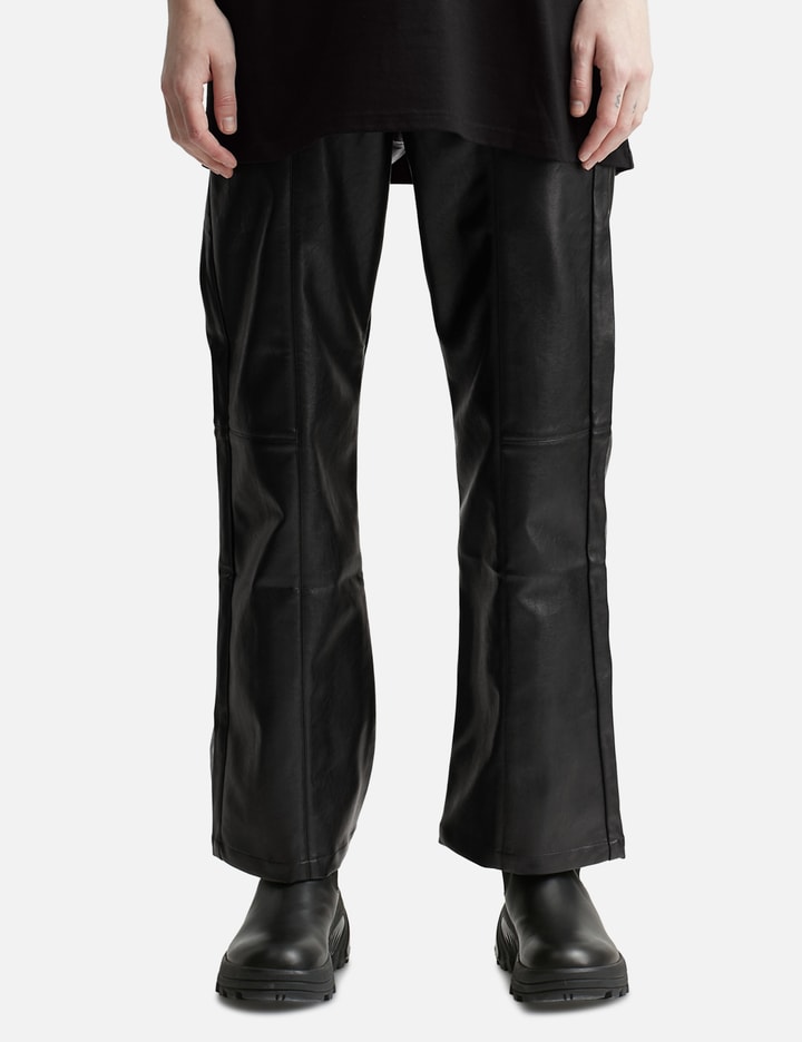 TEAM WANG DESIGN CASUAL FLARED FAUX LEATHER PANTS Placeholder Image