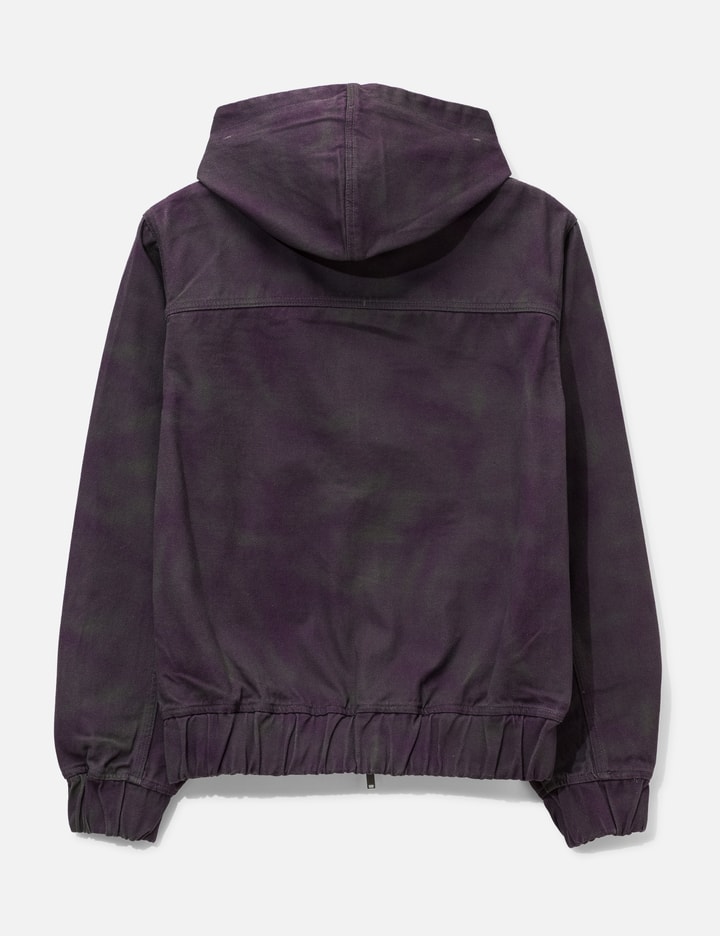 ALIS Cochet Hooded Denim Jacket With Chest Embroidery