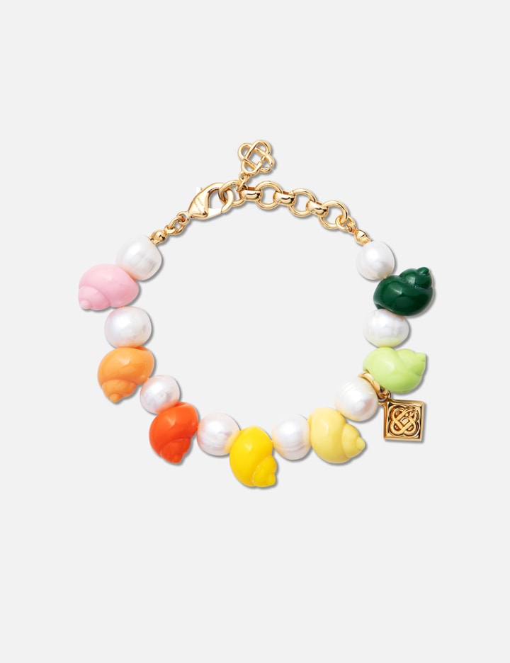 GOLD PLATED SHELL & PEARL BRACELET Placeholder Image