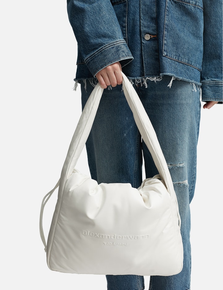 Shop Alexander Wang Ryan Puff Large Bag In Buttery Leather In White