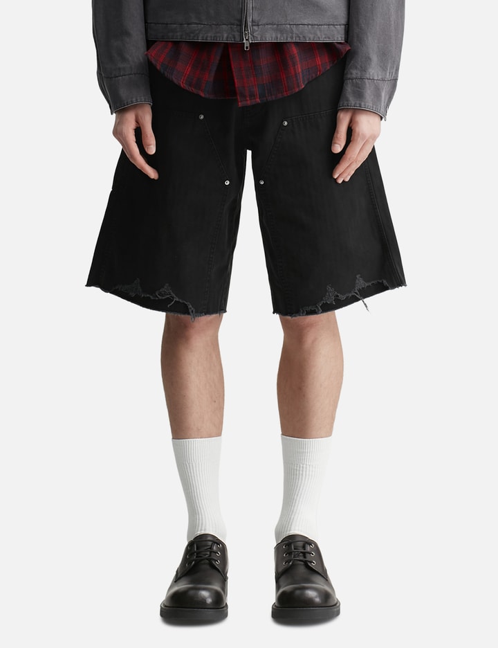 Tonywack Hand Distressed HBT Double Knee Shorts