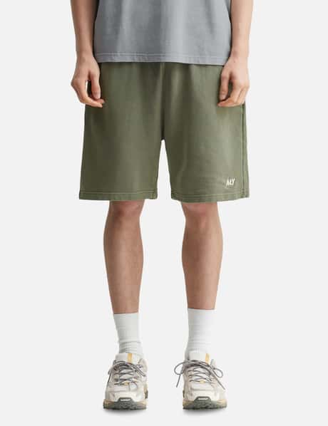 "Logo Embroidery Washed Olive" Shorts view 10