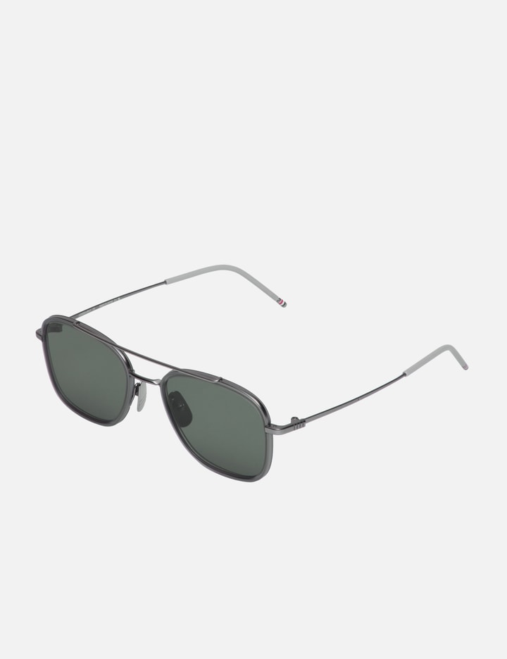 Acetate and Titanium Rectangular Aviator Sunglasses Placeholder Image