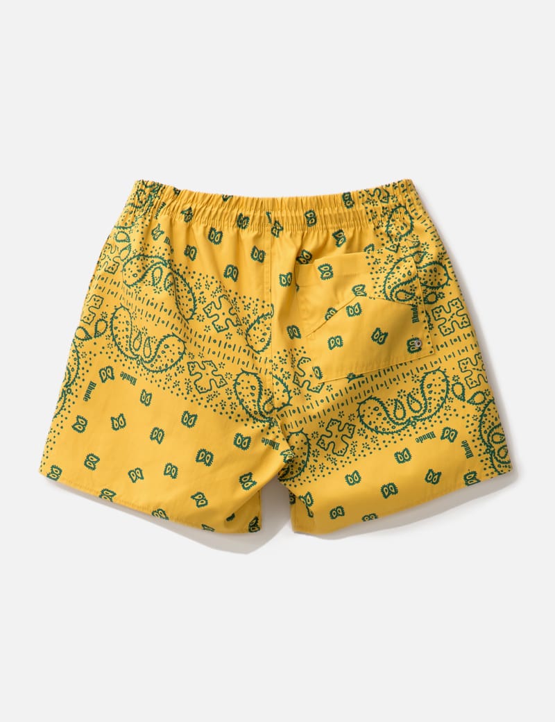 black bandana swim trunks