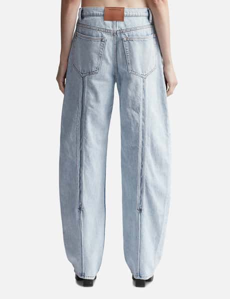 T By Alexander Wang Zipped Back Slit Wide-leg Jeans In Denim HBX