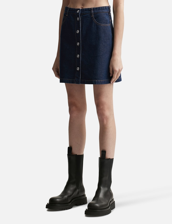 Buttoned Denim Mini Skirt Placeholder Image