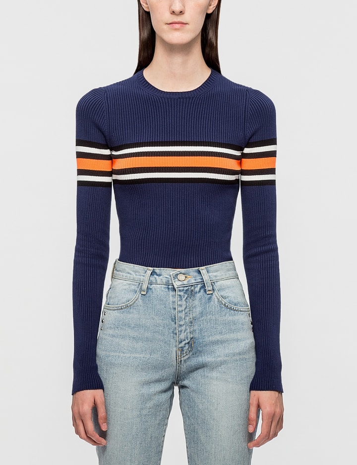 Stripe Ribbed Knit Sweater Placeholder Image