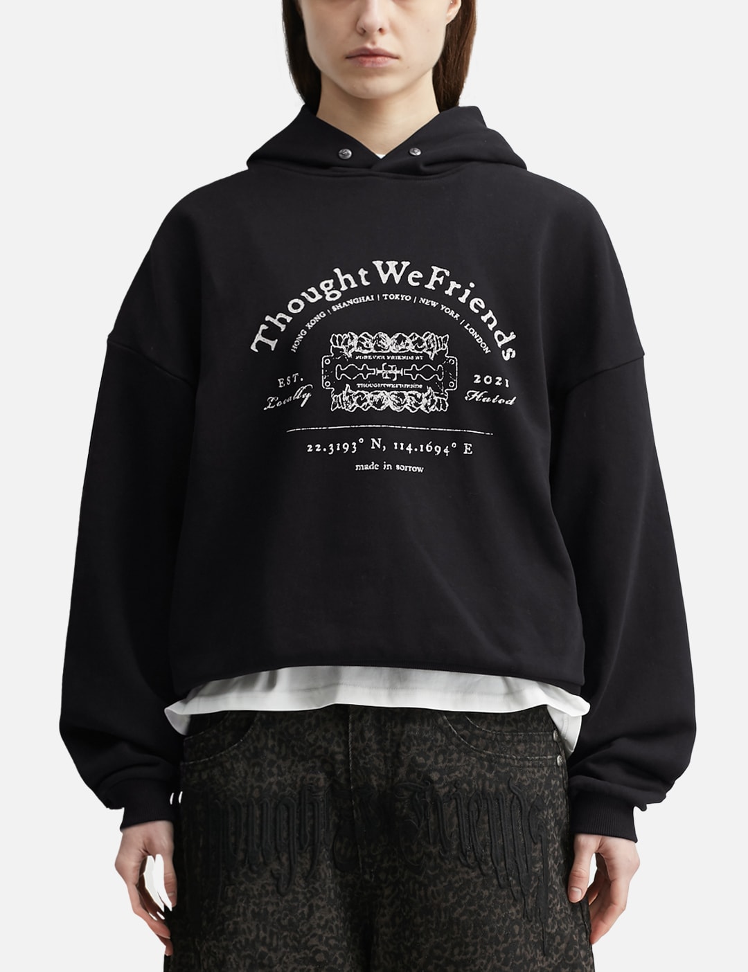 "Andy" Black Studded Hoodie view 11