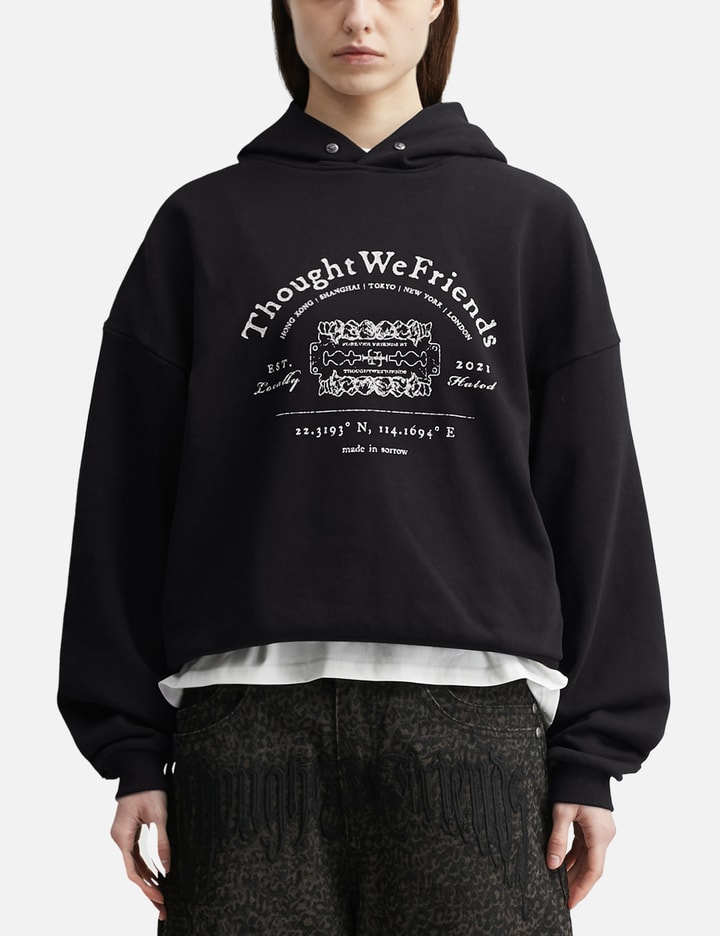 "Andy" Black Studded Hoodie view 3