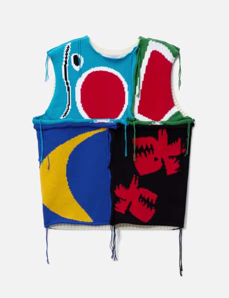 Charles Jeffrey Loverboy PATCH CABLE KNIT VEST