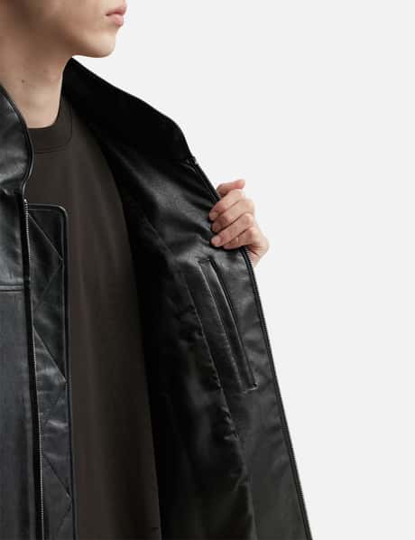 CODA - Black Synthetic Leather Oversized Team Jacket | HBX 