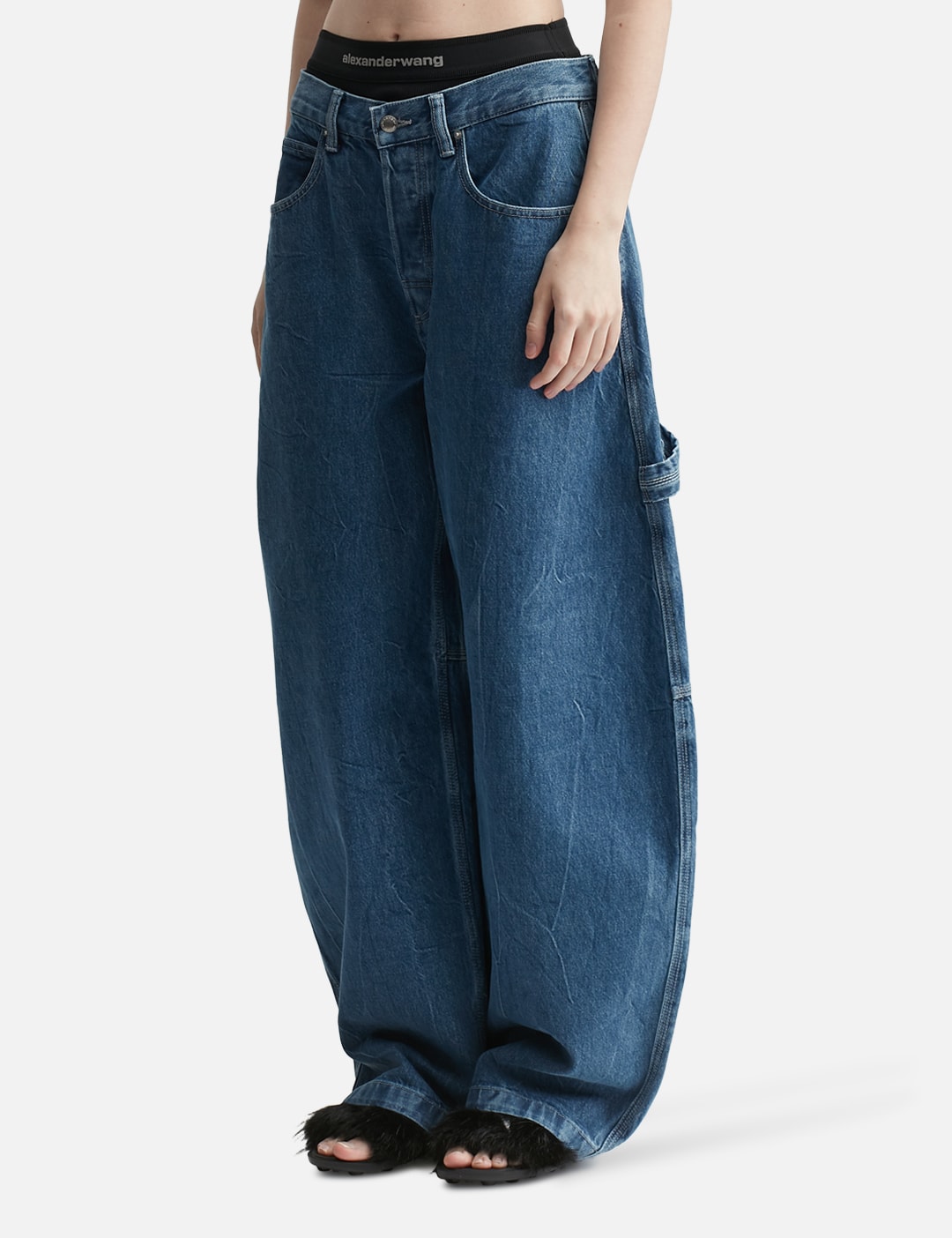 Prestyled Mid Rise Oversized Jean With Logo Elastic view 8