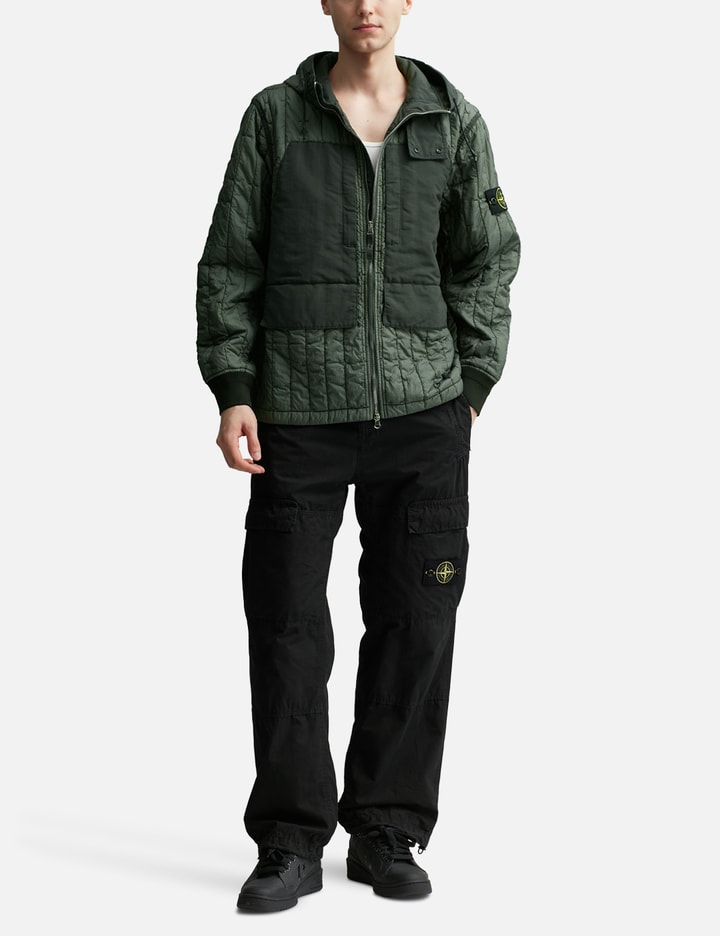 Shop Stone Island Quilted Nylon Stella With Primaloft®-tc Hooded Blouson In Green