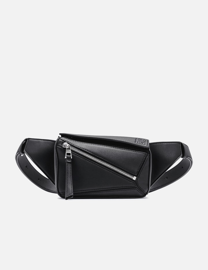Loewe Puzzle Edge Mini Leather Belt Bag In Black