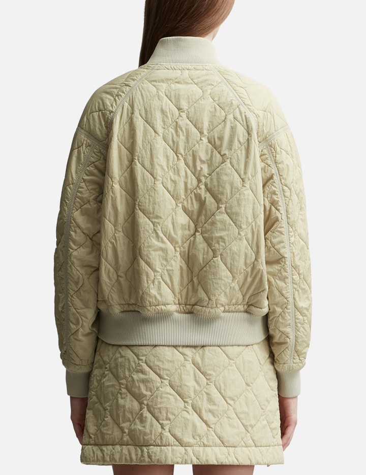 Shop Burberry Quilted Nylon Bomber Jacket In Beige