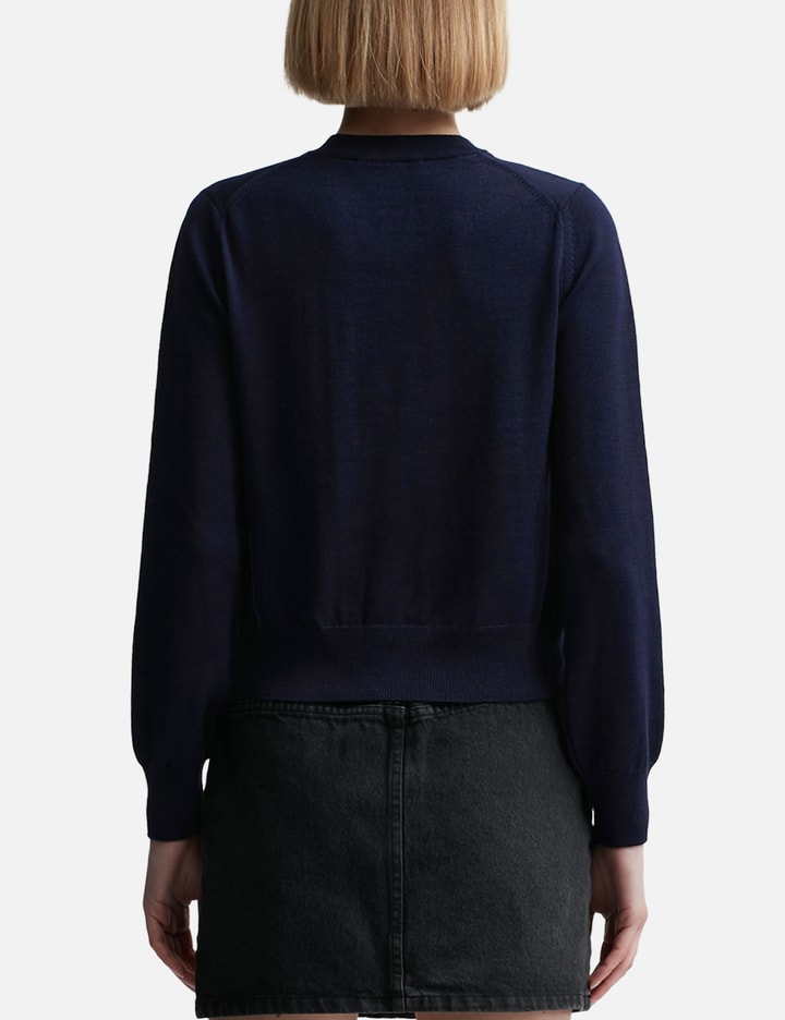 Shop Maison Kitsuné Bold Fox Head Patch Regular Cardigan In Blue