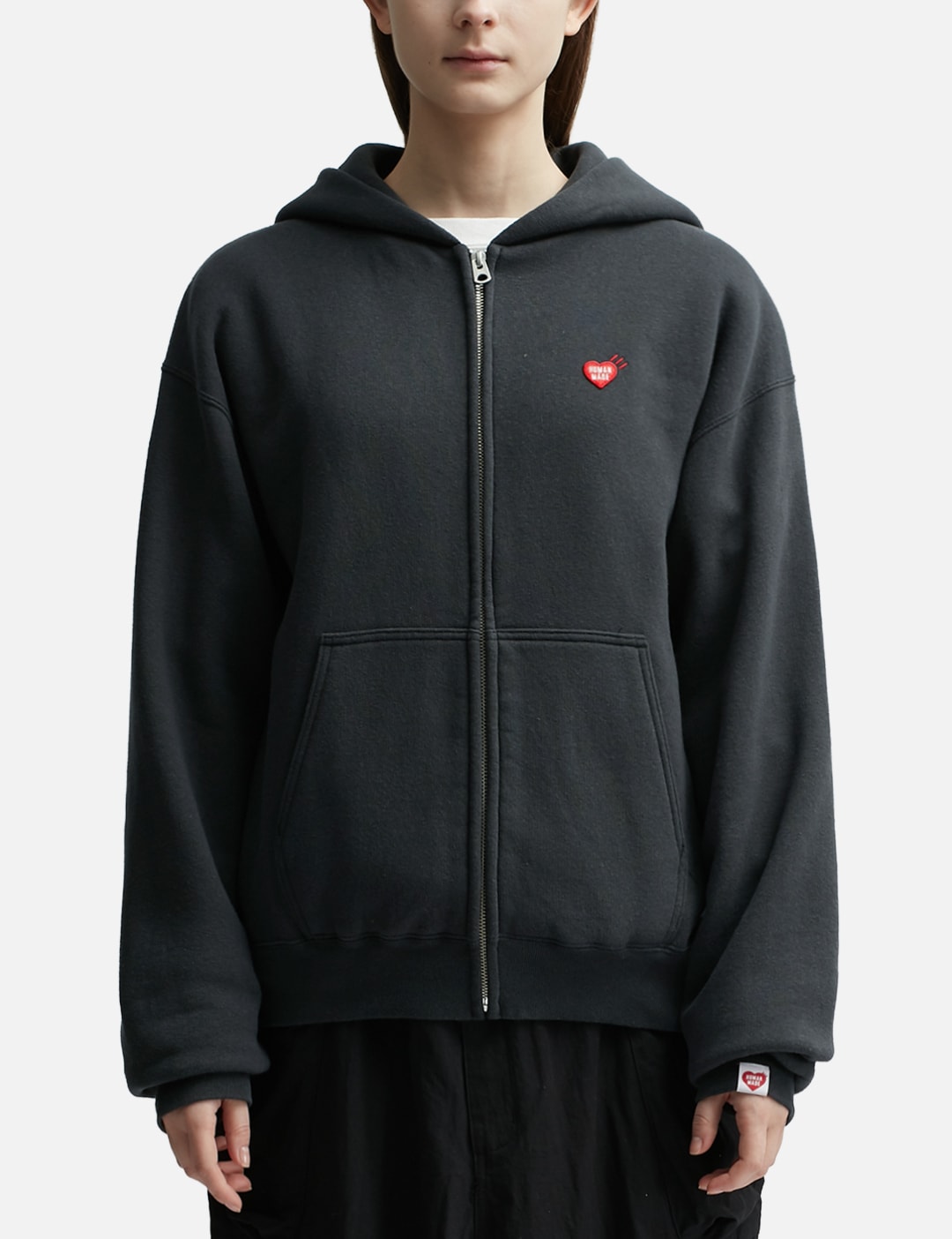 HUMAN MADE ZIP-UP HOODIE BLACK 