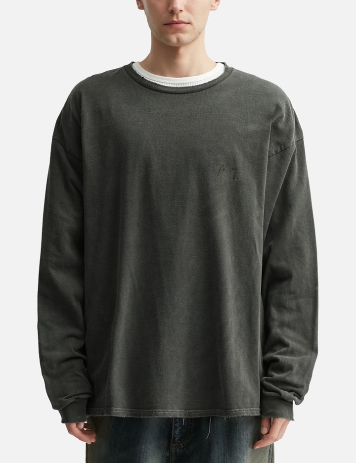 ANCELLM Embroidery Dyed Long Sleeves T-Shirt