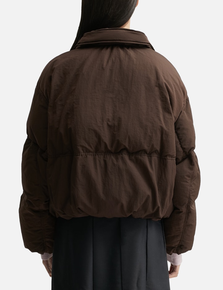 Anggae Wired Collar Puffer In Brown