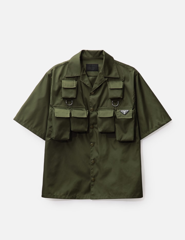 Prada Short Sleeve Re-nylon Shirt In Green