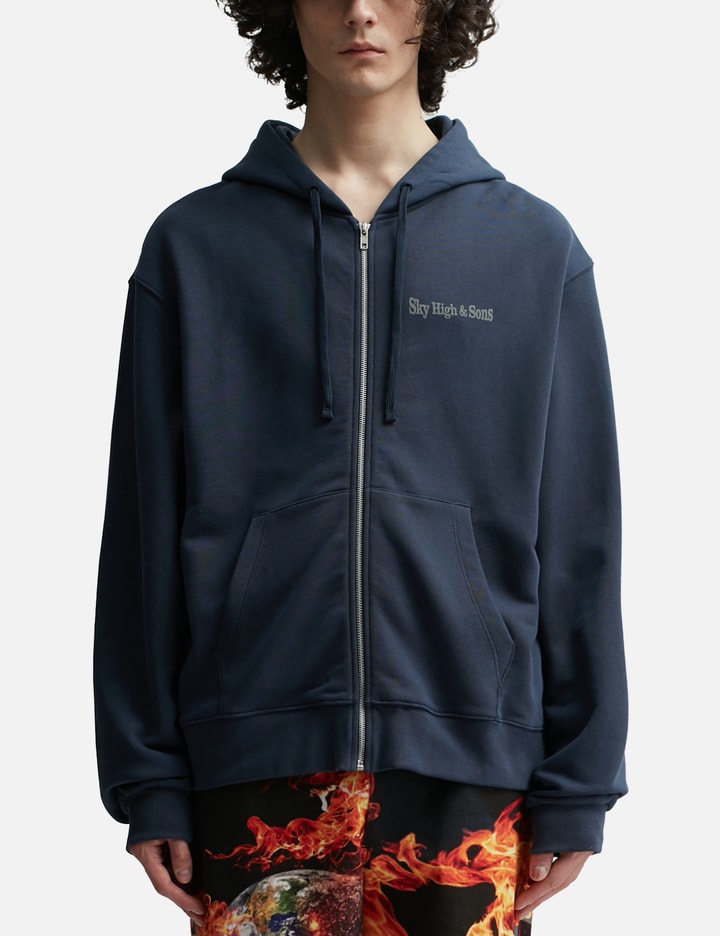 Sky High Farm Workwear Sky High And Sons Zip-up Hoodie In Blue