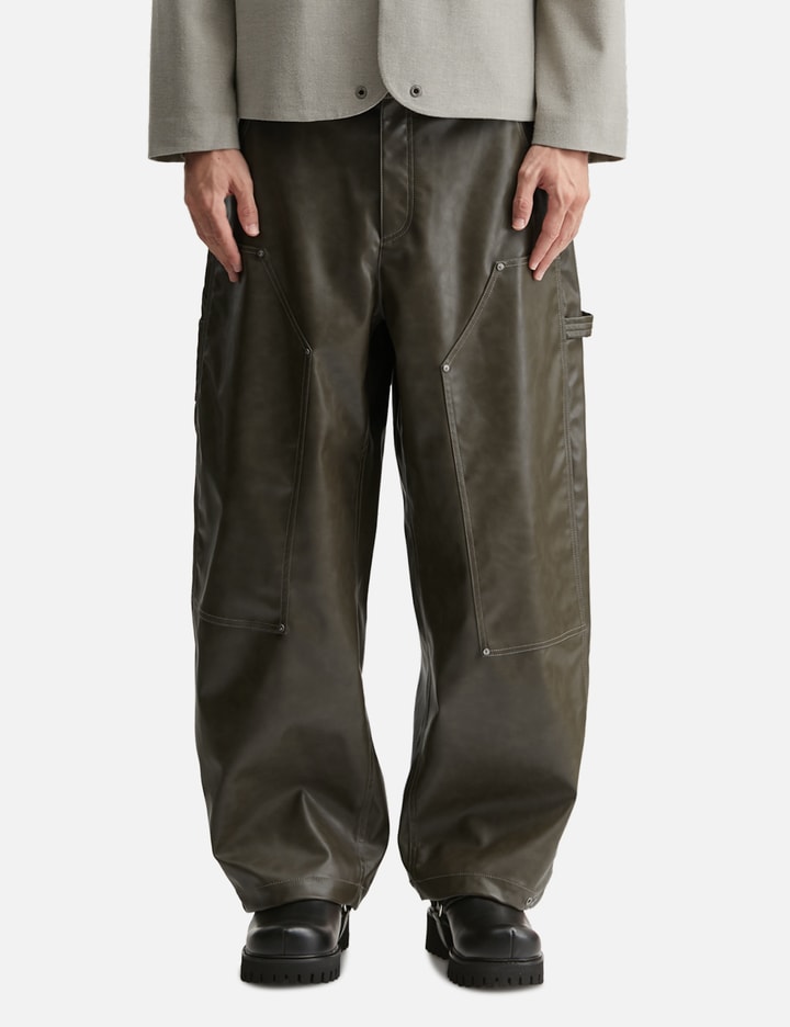 TEAM WANG design Reset Faux Leather Wide-Leg Trousers