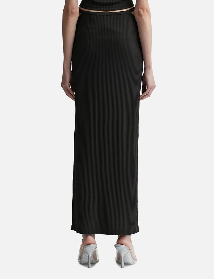 Shop Alexander Wang T G-string Rib Knit Cotton Jersey Skirt In Black