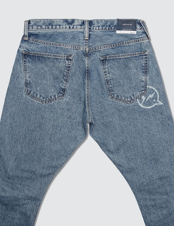 Long Stone Wash Tapered Denim Jeans Placeholder Image