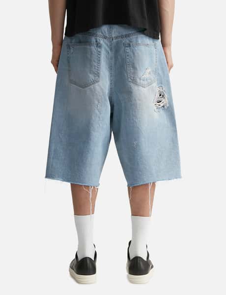 Long Zipper Fly Denim Shorts view 12