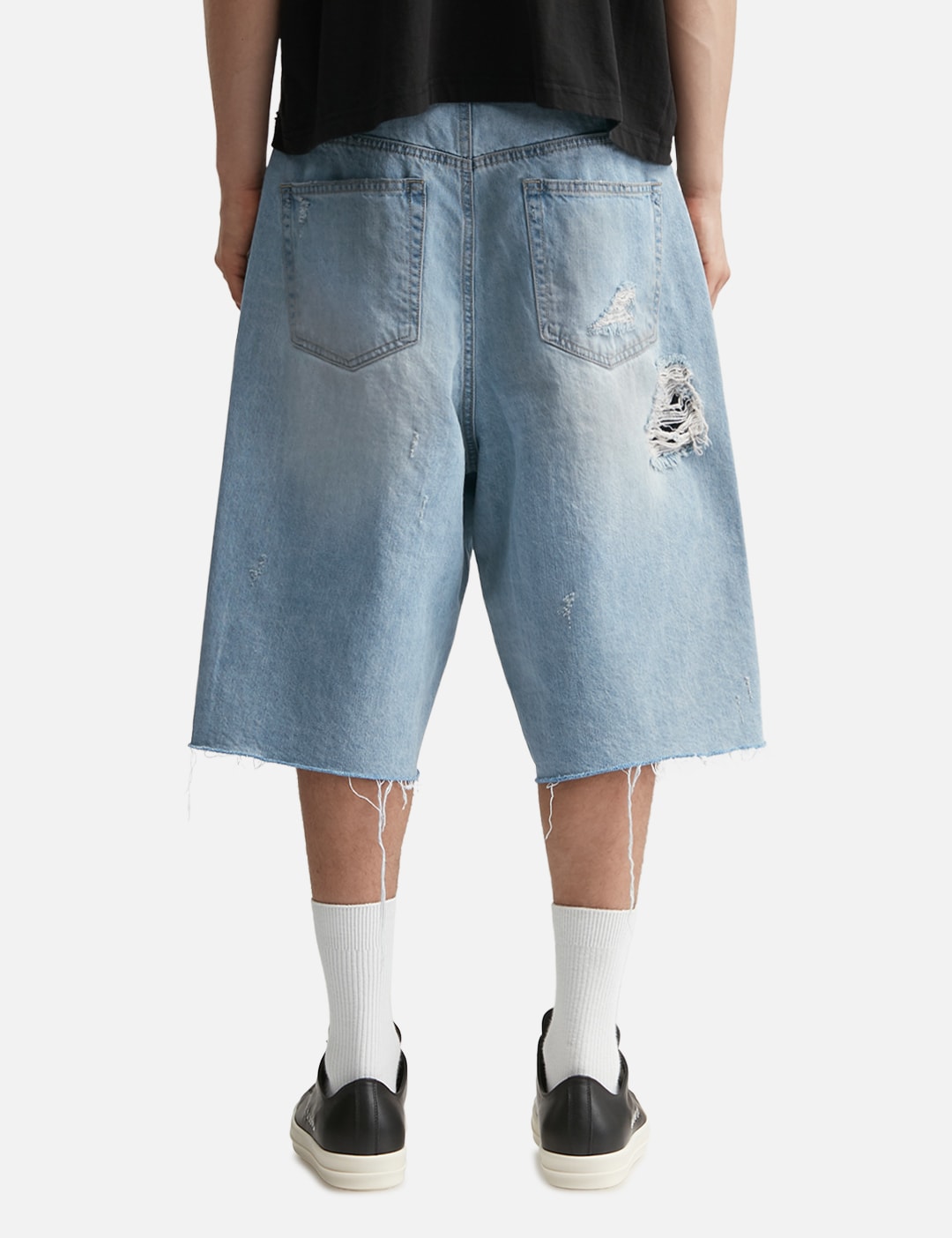 Long Zipper Fly Denim Shorts view 19
