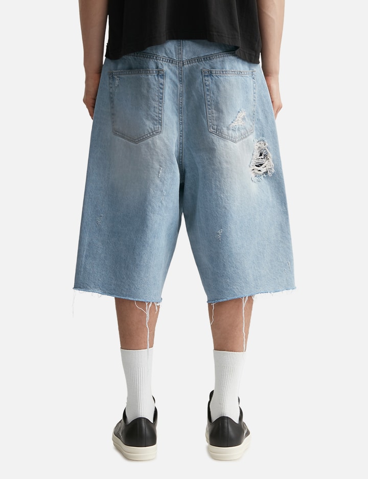 Protocol-Index Long Zipper Fly Denim Shorts