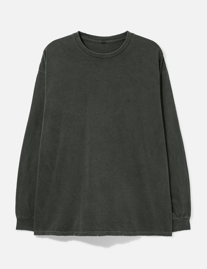 ANCELLM Embroidery Dyed Long Sleeves T-Shirt