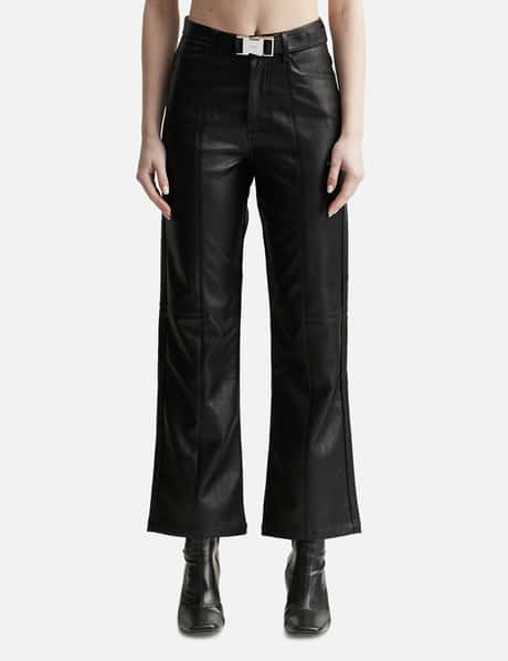 Team Wang TEAM WANG DESIGN CASUAL FLARED FAUX LEATHER PANTS