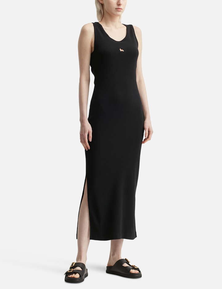 Maison Kitsuné Baby Fox Ribbed Tank Dress In Black
