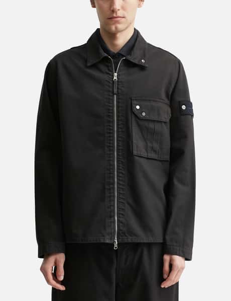 Garment Dyed Denim Zip-Up Overshirt view 10