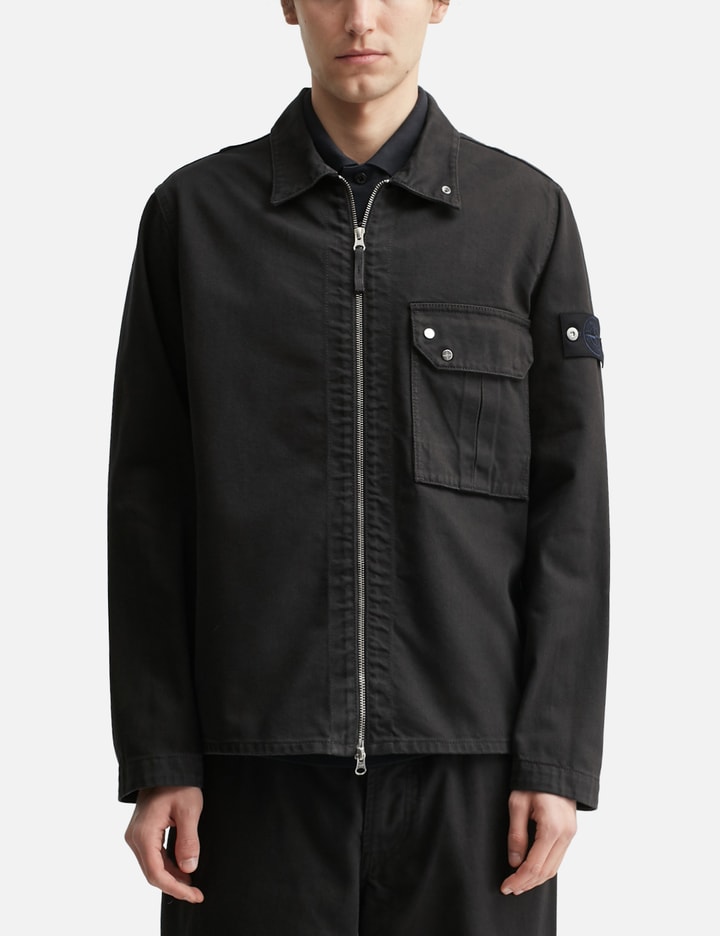 Stone Island Garment Dyed Denim Zip-Up Overshirt